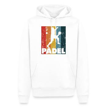 Padel Raquette tennis sport entraînement - Sweat à capuche Premium bio Homme - blanc - Devant - Nico (187cm)