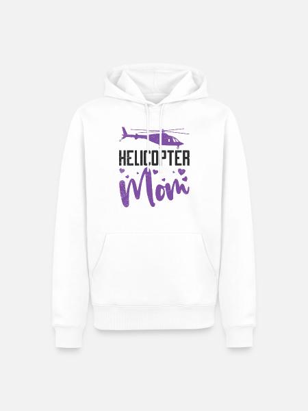 Helikopter Mama Kinder Mutter Eltern - Männer Premium Bio Hoodie - Weiß