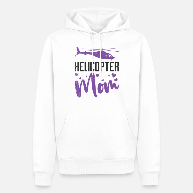 Helikopter Mama Kinder Mutter Eltern - Männer Premium Bio Hoodie - Weiß