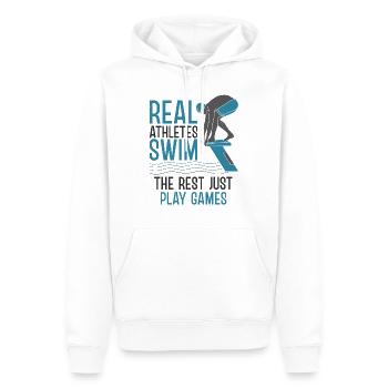 Natation Natation Nageurs Club de natation - Sweat à capuche Premium bio Homme - blanc - Devant - Nico (187cm)