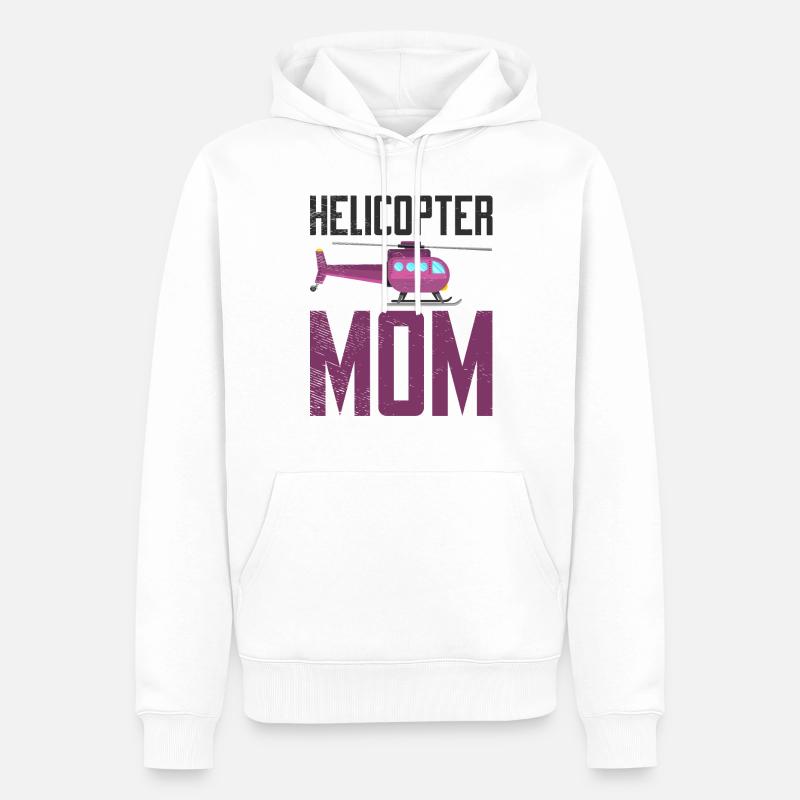 Helikopter Mama Kinder Mutter Eltern - Männer Premium Bio Hoodie - Weiß