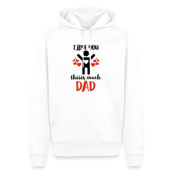 Fête des Pères, Fête des Pères, Fête des Pères, Fête des Pères - Sweat à capuche Premium bio Homme - blanc - Devant - Nico (187cm)