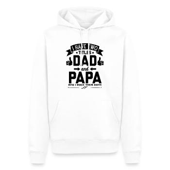 Fête des Pères, Fête des Pères, Fête des Pères, Fête des Pères - Sweat à capuche Premium bio Homme - blanc - Devant - Nico (187cm)
