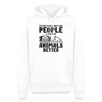 Amoureux des animaux Introverti Chat Chien Animal de compagnie - Sweat à capuche Premium bio Homme - blanc - Devant - Nico (187cm)
