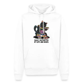 Dance and Books Cats Cat Tomcat Reader Books - Men’s Premium Organic Hoodie - white - Front - Nico (187cm)