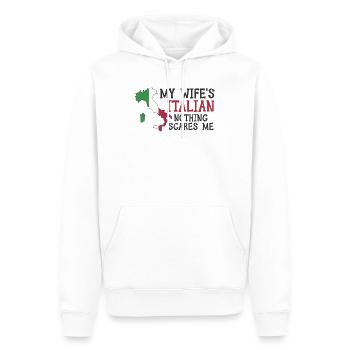 Épouse Italie Italienne Italienne - Sweat à capuche Premium bio Homme - blanc - Devant - Nico (187cm)