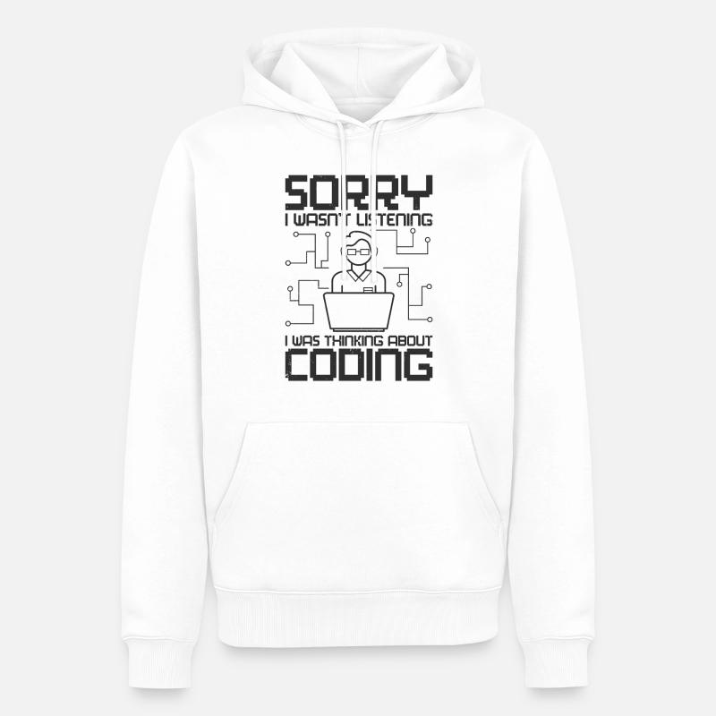 Programmierer Software Web Entwickler Coder Coding - Männer Premium Bio Hoodie - Weiß