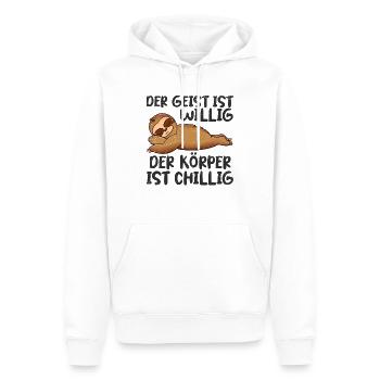 Süßes Faultier Faul Büro Arbeitskollege Chiller - Männer Premium Bio Hoodie - Weiß - Vorne - Nico (187cm)