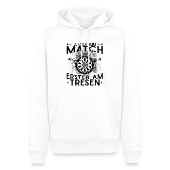 Chuchoteur de fléchettes - Sweat à capuche Premium bio Homme - blanc - Devant - Nico (187cm)