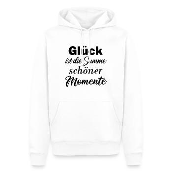 Glück glücklich schöner Spruch Geschenk Geburtstag - Männer Premium Bio Hoodie - Weiß - Vorne - Nico (187cm)