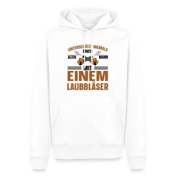 Landscapers Leaf Blowing Husband Father Gardens - Men’s Premium Organic Hoodie - white - Front - Nico (187cm)