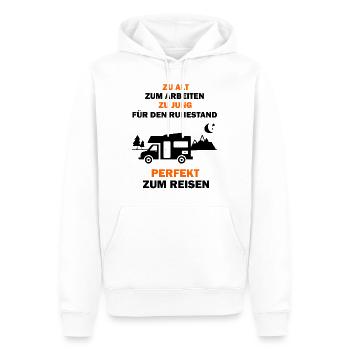 Wohnmobil Camping Reisen Rentner Geschenk - Männer Premium Bio Hoodie - Weiß - Vorne - Nico (187cm)
