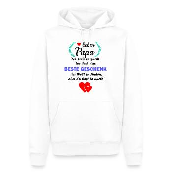 Papa lustig witzig Vater Geburtstag Geschenk - Männer Premium Bio Hoodie - Weiß - Vorne - Nico (187cm)