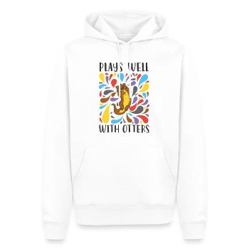 Plays Well With Otter Nagetier Marder Otter - Männer Premium Bio Hoodie - Weiß - Vorne - Nico (187cm)