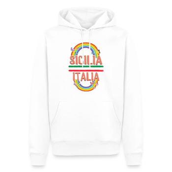 Sicilia Italia Shirt, Italie Région Italienne Tee, - Sweat à capuche Premium bio Homme - blanc - Devant - Nico (187cm)