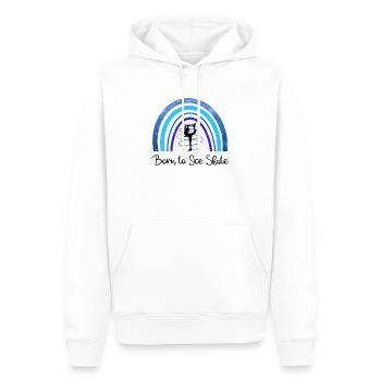 Geboren zum Schlittschuhlaufen / Eiskunstläufer Athlet Schlittschuhlaufen - Männer Premium Bio Hoodie - Weiß - Vorne - Nico (187cm)