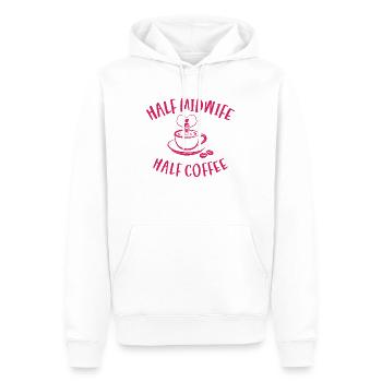 Half Midwife Half Coffee Geburtshelferin Hebamme - Männer Premium Bio Hoodie - Weiß - Vorne - Nico (187cm)