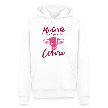 Midwife At Your Cervix Geburtshelfer Hebamme - Männer Premium Bio Hoodie - Weiß - Vorne - Nico (187cm)