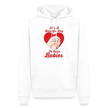 Naissance de bébé Sage-femme Obstétrique Obstétricien - Sweat à capuche Premium bio Homme - blanc - Devant - Nico (187cm)