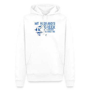 Femme Grèce Grec Grec - Sweat à capuche Premium bio Homme - blanc - Devant - Nico (187cm)