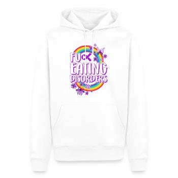 Scheiß Essstörung, Erholung von Essstörungen - Männer Premium Bio Hoodie - Weiß - Vorne - Nico (187cm)