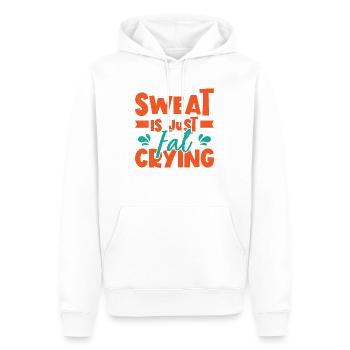 La sueur est juste grosse pleurer Gym Fitness Body Building - Sweat à capuche Premium bio Homme - blanc - Devant - Nico (187cm)