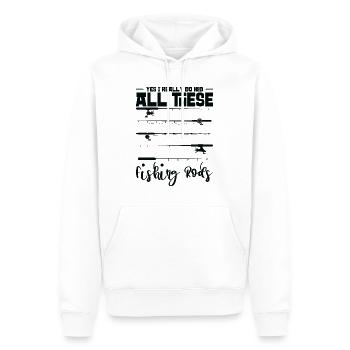 Yes I Really Do Need All These Fishing Rods - Men’s Premium Organic Hoodie - white - Front - Nico (187cm)