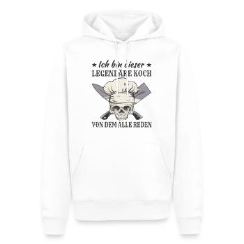 Lustige Koch Sprüche Kochen Kochmütze Totenkopf - Männer Premium Bio Hoodie - Weiß - Vorne - Nico (187cm)