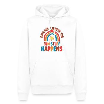 Garderie Enfants amusants Enseigner la garde d’enfants - Sweat à capuche Premium bio Homme - blanc - Devant - Nico (187cm)