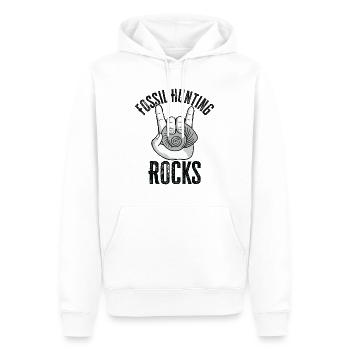 Fossiles Hunting Rocks Paléontologue Dinosaures - Sweat à capuche Premium bio Homme - blanc - Devant - Nico (187cm)