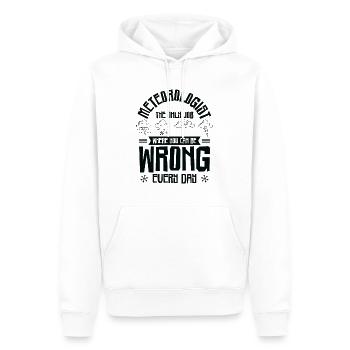 Météorologie Prévisions météo Météo Météorologue - Sweat à capuche Premium bio Homme - blanc - Devant - Nico (187cm)