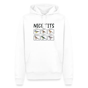 Ornithologue Ornithologue Oiseau - Sweat à capuche Premium bio Homme - blanc - Devant - Nico (187cm)
