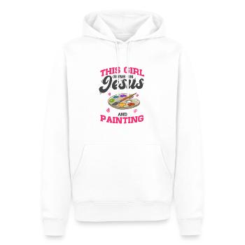 Paint Painter This Girl Runs On Jesus And Painting - Men’s Premium Organic Hoodie - white - Front - Nico (187cm)