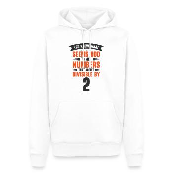 Mathématiques Nombres impairs Mathématiciens Entier - Sweat à capuche Premium bio Homme - blanc - Devant - Nico (187cm)