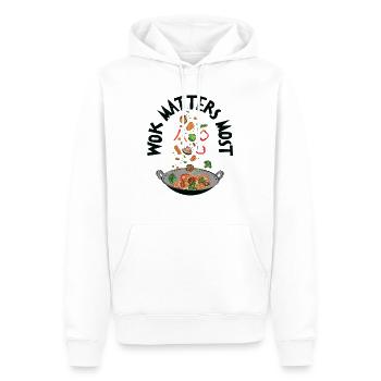 Wok Cuisine asiatique Cuisiner des plats - Sweat à capuche Premium bio Homme - blanc - Devant - Nico (187cm)