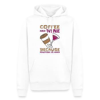 Café Vin Adulting Drink Adulte - Sweat à capuche Premium bio Homme - blanc - Devant - Nico (187cm)