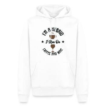Kaffee Wein Hybrid Alkohol Kaffeesüchtig - Männer Premium Bio Hoodie - Weiß - Vorne - Nico (187cm)