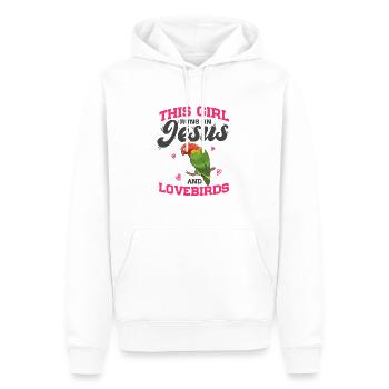 Vögel This Girl Runs On Jesus And Lovebirds - Männer Premium Bio Hoodie - Weiß - Vorne - Nico (187cm)