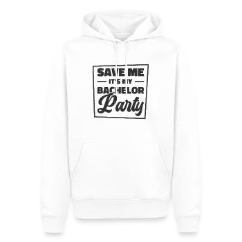 Junggeselle trinkt Bräutigam Junggesellenabschied - Männer Premium Bio Hoodie - Weiß - Vorne - Nico (187cm)