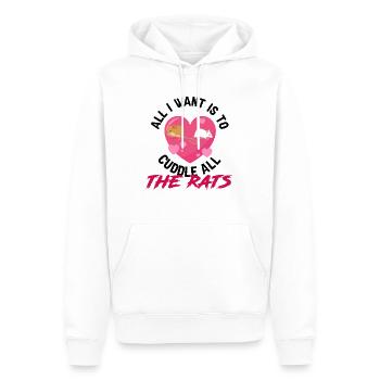 Rat Cuddling Rodent Cuddle Rat Lovers - Männer Premium Bio Hoodie - Weiß - Vorne - Nico (187cm)