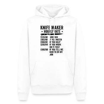 Knifemaking Knife Making Bladesmith Smithing Knife - Men’s Premium Organic Hoodie - white - Front - Nico (187cm)