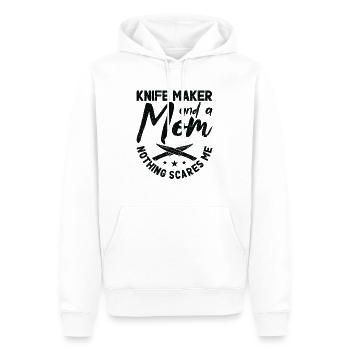 Couteau Auto Forgeron Damascus Steel - Sweat à capuche Premium bio Homme - blanc - Devant - Nico (187cm)