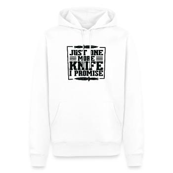 Couteau Auto Forgeron Damascus Steel - Sweat à capuche Premium bio Homme - blanc - Devant - Nico (187cm)