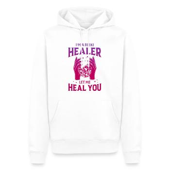 Médecine Reiki Guérisseur Énergie Positive - Sweat à capuche Premium bio Homme - blanc - Devant - Nico (187cm)