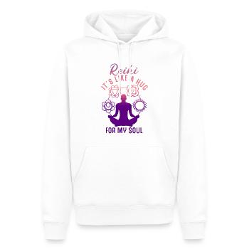 Médecine énergétique Reiki Soul Praticien Énergie - Sweat à capuche Premium bio Homme - blanc - Devant - Nico (187cm)