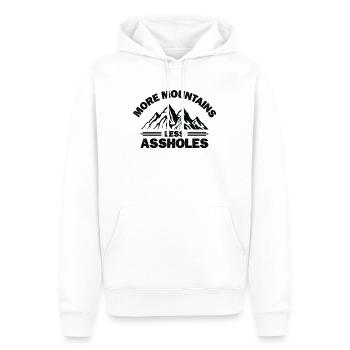 More Mountains Less Assholes Berge Wandern - Männer Premium Bio Hoodie - Weiß - Vorne - Nico (187cm)