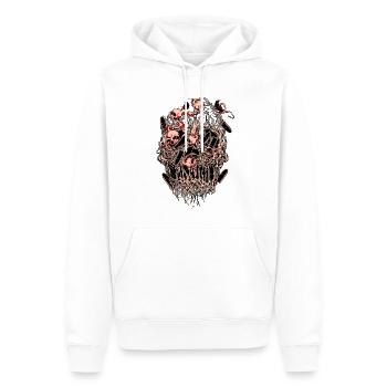 Bullets and Skull Roses Aesthetic Dripping Pattern - Männer Premium Bio Hoodie - Weiß - Vorne - Nico (187cm)