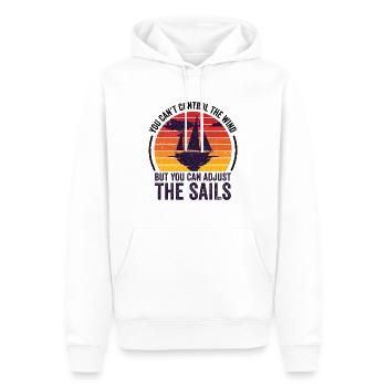 Bateau Voilier Voilier Bateau de sport Bateau à moteur - Sweat à capuche Premium bio Homme - blanc - Devant - Nico (187cm)