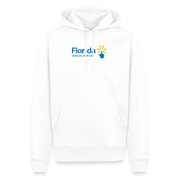 Witziges Florida Design Logo Parodie Druck - Männer Premium Bio Hoodie - Weiß - Vorne - Nico (187cm)