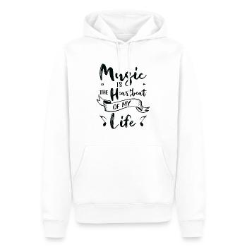 Musik Herzklopfen Musikliebhaber Leben Lieder - Männer Premium Bio Hoodie - Weiß - Vorne - Nico (187cm)